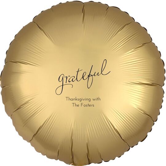 Expressive Script Grateful Mylar Balloons